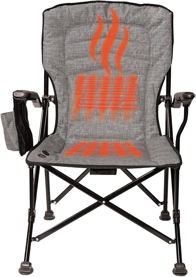 Kuma Outdoor Gear Switchback Heated Chair with Carry Bag Ultimate Portable Luxury Heated Outdoor Chair for Camping Glamping Sports &amp Outdoor Adventures (Heather Grey)