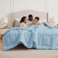 Bedsure Comforter Duvet Insert - Quilted Comforters Oversize Queen All Season Duvet GentleSoft Down Alternative Bedding with 8 Tabs Gifts for Women/Men Light Spa Blue Oversize Queen 98x98Inches