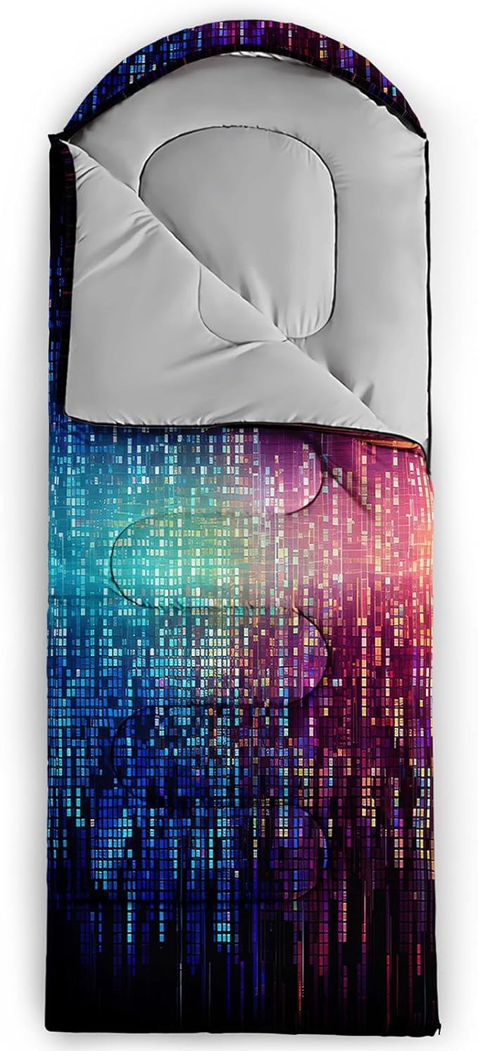 Kids Sleeping Bag for Boys GirlsCartoon Dinosaur Print-Lightweight Warm Portable Outdoor Indoor-Waterproof Cold Weather Resistant Sleeping Bag for Camping Hiking