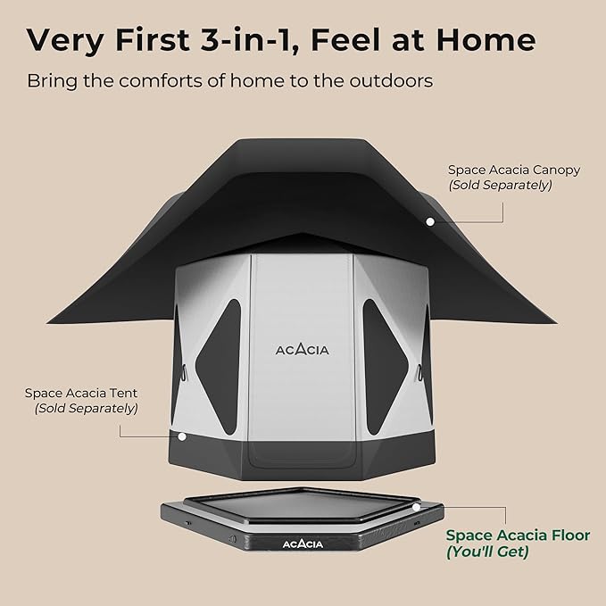 ACACIA Air Floor 2-3 Person for Space Camping System 4-Layer 6-Inch-Thick Inflatable Floor for Floating Tent Waterproof Moistureproof Camping Base with Removable Carpet Repair Patch Carry Bag