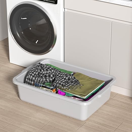 Set of 4 35 L Large Commercial Bus Tubs Restaurant Plastic Bus Box Gray