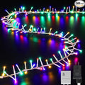 LAMPHOME 500 LED String Lights - Outdoor &amp Indoor Plug-in Twinkle Fairy Lights 46ft 500 LEDs Multicolor Waterproof 16 Modes