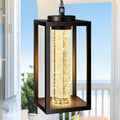 VIANIS Large Outdoor Pendant Light with Adjustable Chain 100% Aluminum Exterior Hanging Light Fixture Farmhouse Oil Rubbed Bronze Outdoor Porch Chandelier Built-in 10W LED Porch Hanging Lights