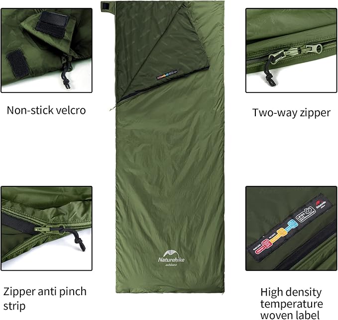 Naturehike Lightweight Compact Sleeping Bag 59℉/32℉ Envelope Ultralight Backpacking Sleeping Bag Portable Waterproof with Compression Sack for Cold&ampWarm Camping Traveling Hiking