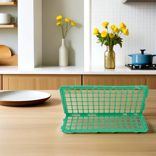 4pcs Plastic Fruit and Vegetable Shelf Dividers for Supermarket Shelving Green Food Guardrail Organizers for Retail Display and Kitchen Storage