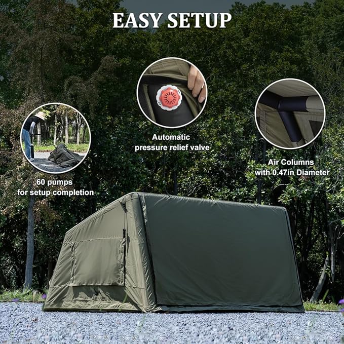 TOMOUNT Inflatable Canvas Tent with PumpEasy Setup Blow Up Tent for Camping