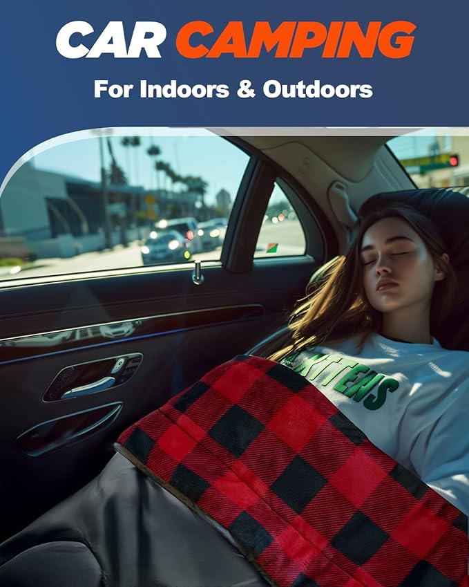 MEREZA Flannel Sleeping Bag for Adults Mens with Pillow XL Cold Weather Sleeping Bag for 30 Degree 4 Season Camping Large Big and Tall Sleeping Bags with Compression Sack