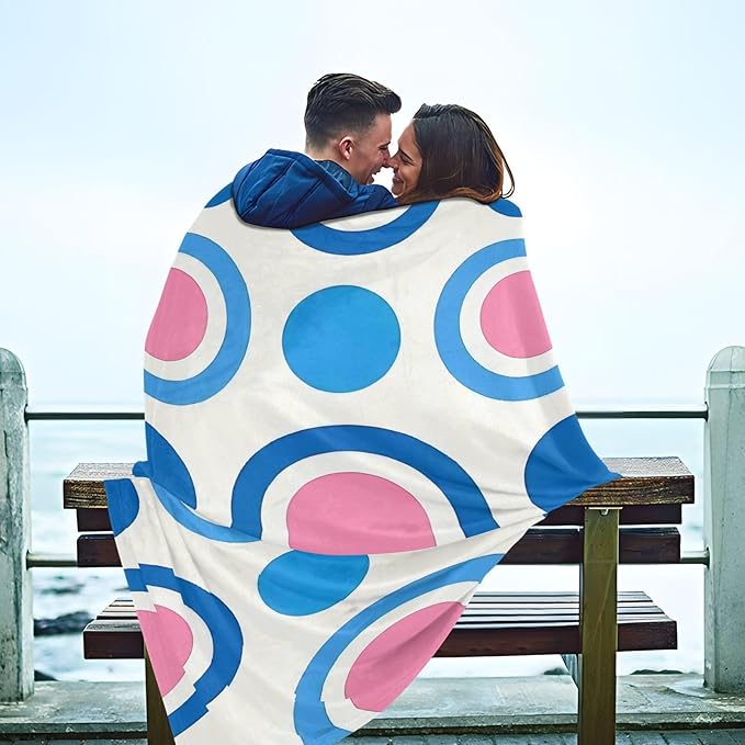 Throw Blankets For Women Trendy Polka Dot Peach Blue Bed Throw Blanket 50x70