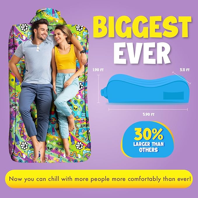 Chillbo Lazybone Inflatable Lounger - Ultimate Inflatable Couch for Maximum Chill - The Perfect Blow Up Couch for Music Festivals Or Lounger for Camping