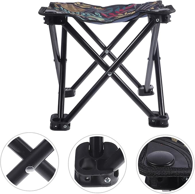 Multi-Functional Folding Stool Small Camping Bench Oxford Easy to Fold for Outdoor Camping Fishing