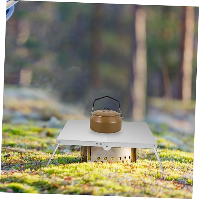 POPETPOP Compact Mini Beach Table Lightweight Aluminum Portable Picnic and Camping Tray for Outdoor Use Easy Assembly Heat-Resistant Design for Family Gatherings