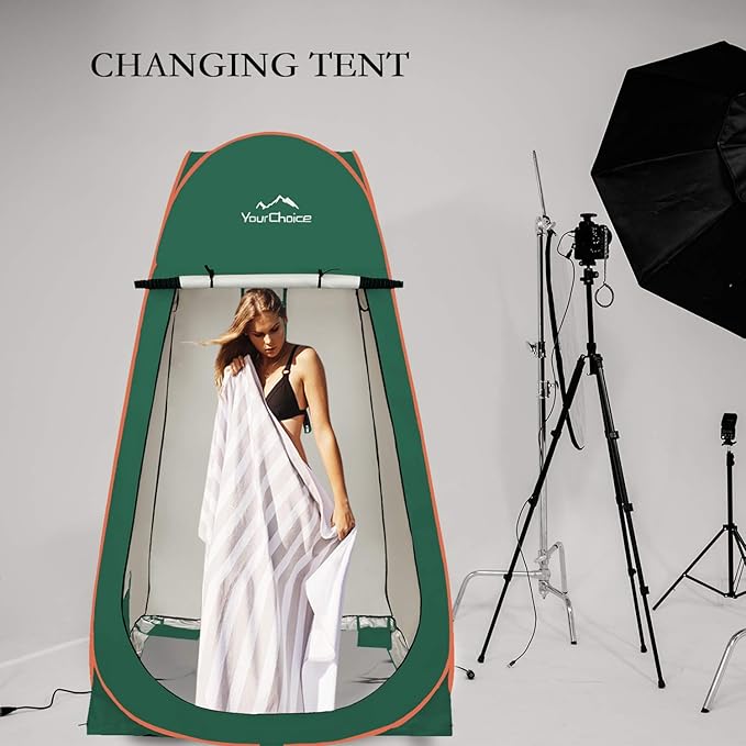 Your Choice 3.9x3.9x6.9FT Pop Up Privacy Tent Large Portable Camping Changing Room with 2 Storage Pockets &amp 4 Sandbags Outdoor Shower &amp Toilet Shelter for Beach RV Camping &amp Hiking