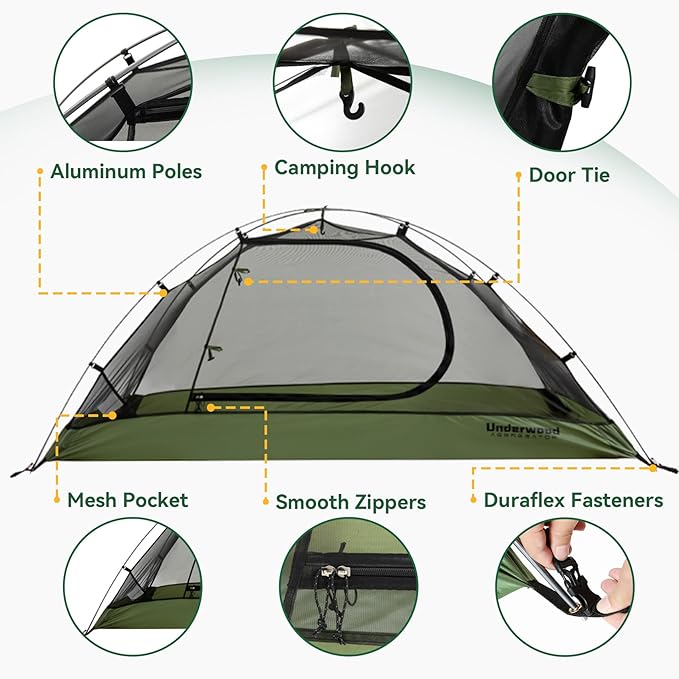 1/2 Person Backpacking Tent for Camping - Ultralight &amp Waterproof Outdoor Camping Tent Easy Set Up Compact Tent for 3 Season Lightweight Tents for Hiking by Underwood Aggregator