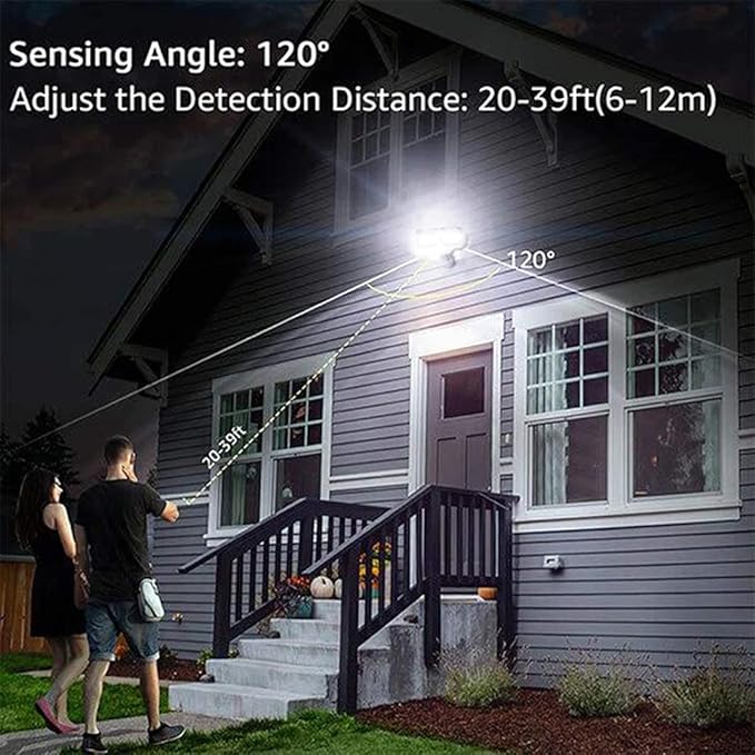 Security Lights Outdoor Flood Lights Hardwired AC Power Motion Sensor/Dusk to Dawn/ 6Hrs/Eco Dim 4 Working Modes 280W Equiv. 5000K Exterior Security Floodlight for Yard/Garage/Patio 2Pack