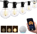XMCOSY+ Smart Outdoor String Lights 150Ft G40 Globe Patio Lights with 75 LED Bulbs WiFi &amp APP Control Work with Alexa Extendable Waterproof Dimmable LED String Lights for Outside Porch Cafe