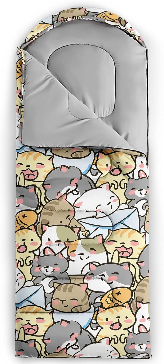 QOOMO Camping Sleeping Bags3 Season Warm &amp Cool WeatherLightweightWaterproof Sleeping Bags for Adults &amp KidsTravelingand OutdoorsCamping Gear Equipment