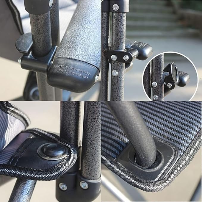 Portable Folding Camping Chair with Cup Holder Padded Armchair 7075 Aluminum Alloy Frame Comfortable &amp Durable Outdoor Chair with Side Storage Bag for Beach Hiking Garden
