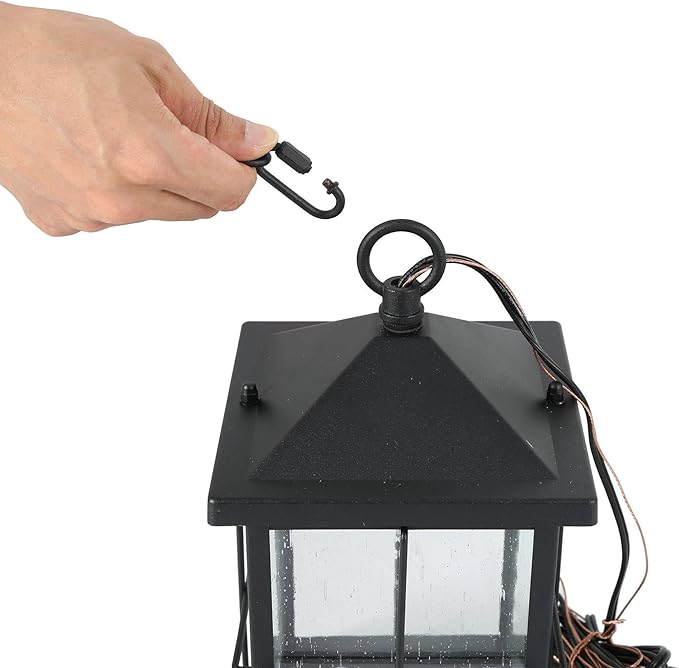 LOG BARN Outdoor Pendant Light Fixture Farmhouse Exterior Lights Anti-Rust Ceiling Outdoor Light with Seeded Glass Lantern Hanging Light for Front Door Entry Porch and Gazebo