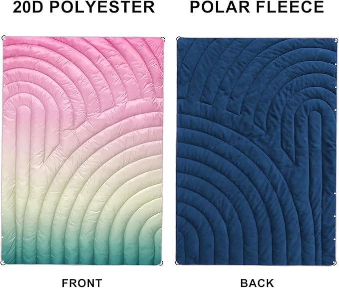 Mini Camping Blanket Puffy Polar Fleece Blanket Lightweight Warm Outdoor Blanket for CampingTraveling Stadium Hiking Picnics