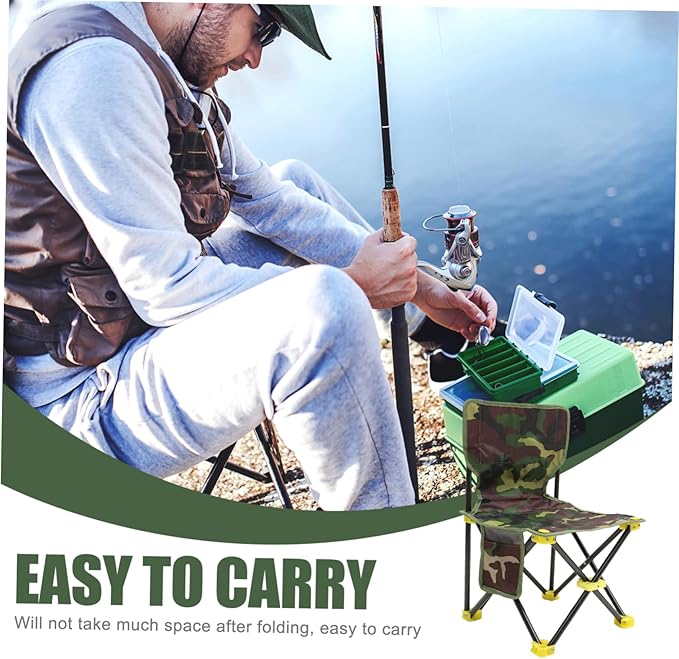 GALPADA Practical Outdoor Folding Chair Oxford Folding Stool Easy to Assemble for Fishing