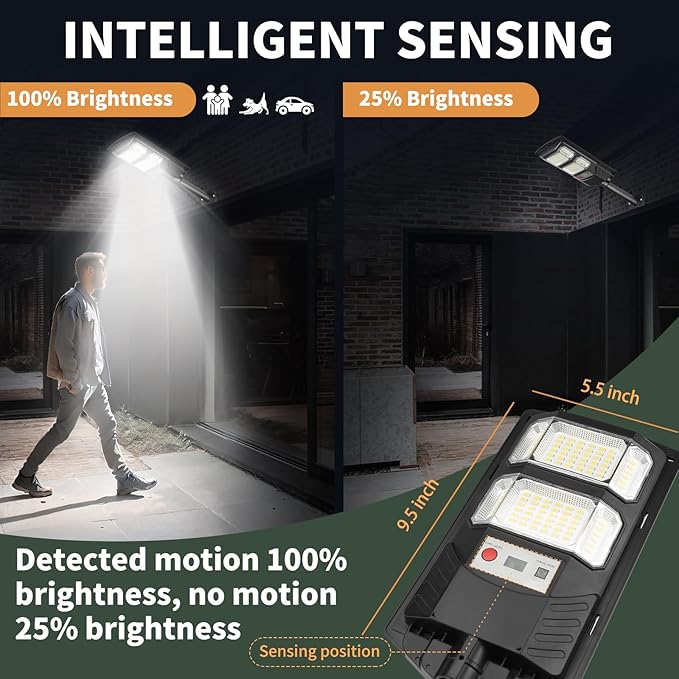 Solar Street Lights Outdoor Waterproof: 2 Pack LED Solar Dusk to Dawn Flood Light Outside 10000 Lumen Solar Powered Security Exterior Wall Mount Lamp Motion Sensor Remote Control for Yard Parking