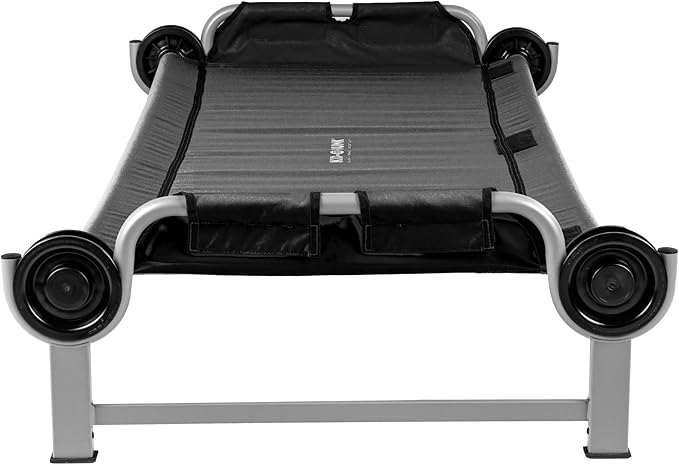 Disc-O-Bed Youth Single Camping Cot Kid-O-Bed Portable Sleeping Cot for Kids with Included Carry Bag Indoor and Outdoor Use Black