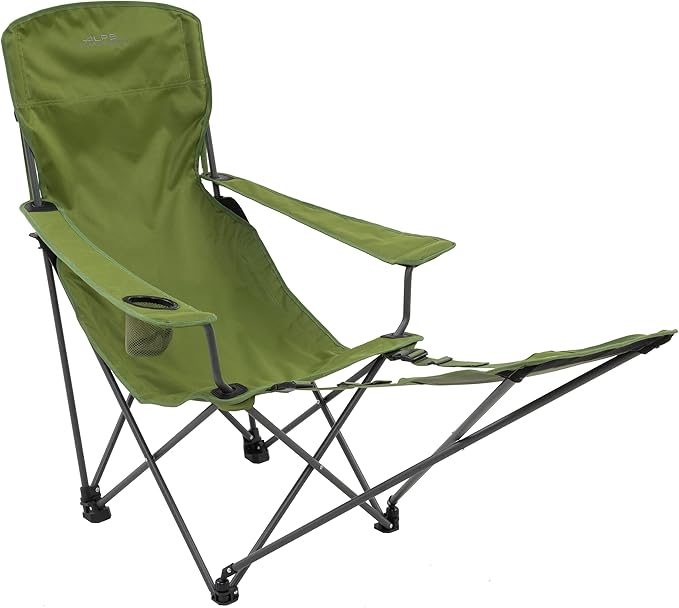 ALPS Mountaineering Escape Lounge Camping Chairs for Adults with Footrest and Adjustable Armrests Sturdy Steel Frame Compact Foldable Design and Carry Bag