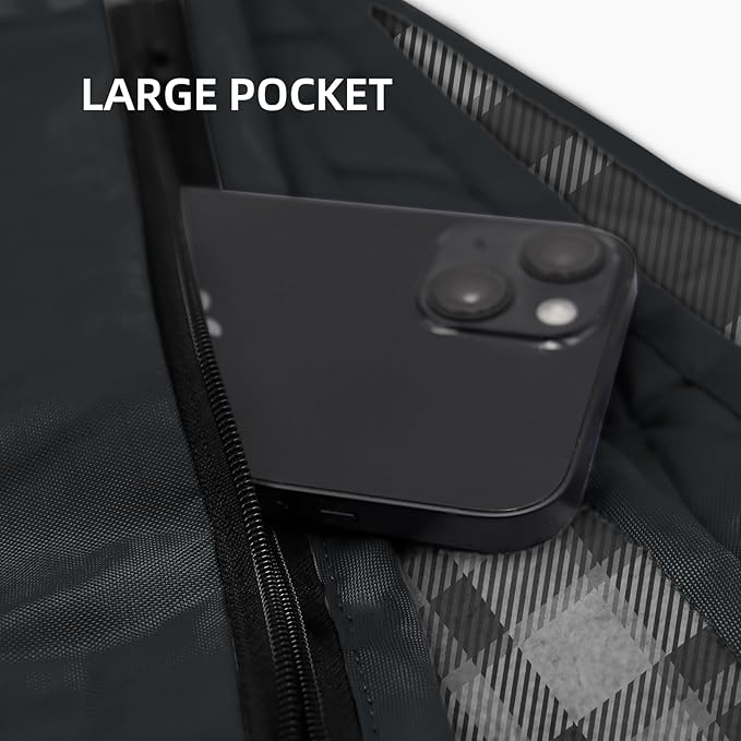 Large Outdoor Waterproof Blanket Extra Thick Fleece Stadium Blanket for Camping Car Pet Picnics - Windproof Wearable Machine Washable 80 x 58 (Black Check)