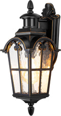 DEWENWILS Motion Sensor Outdoor Wall Lights Dusk to Dawn Exterior Light Fixture Wall Mount Outdoor Porch Light with Water Ripple Glass Wall Sconce Lantern for House Garage Patio
