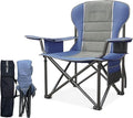 EAST OAK Oversized Camping Chair Heavy Duty Camping Chairs for Adults 500LBS Support 600D Oxford Cup Holder &amp Side Pocket Ideal for Camping Beach Sports Events Backyard &amp Tailgating Gray
