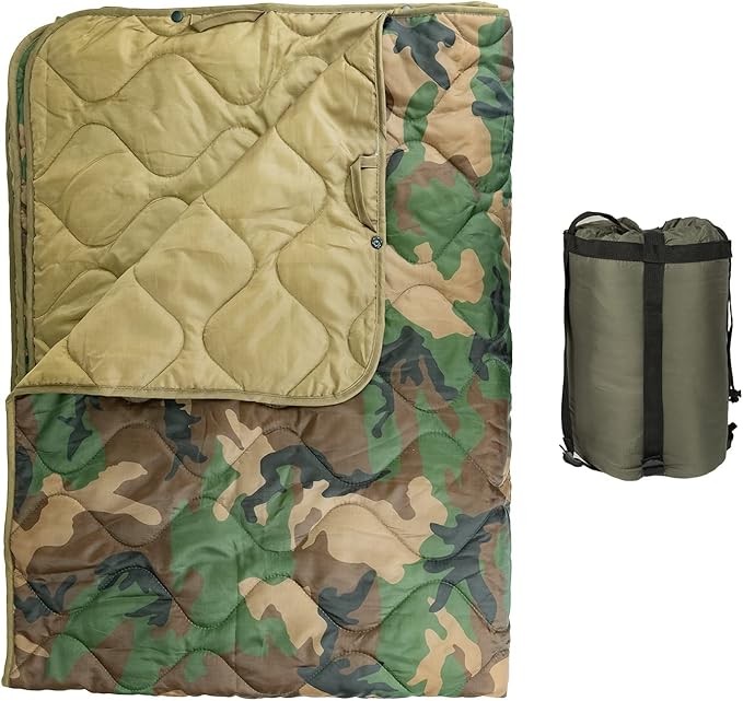 LOOGU Camo Blanket Waterproof Insulation Poncho Liner for Outdoor Camping Hiking Hunting Survival Backpacking Picnicking