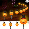Halloween Pumpkin Pathway Lights Outdoor 4PCS Jack O Lantern Pumpkin Light with StakeOutdoor LED Walkway Lights Lights for Halloween Driveway Garden Yard Lawn Lights Decor