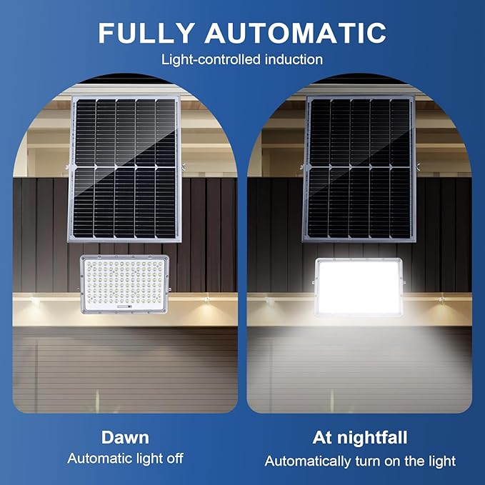 400W LED Solar Flood Lights 25000MAH 8000K Street Flood Light Outdoor IP66 Waterproof with Remote Control Security Lighting for Parking Lot Yard Garden Swimming Pool Pathway