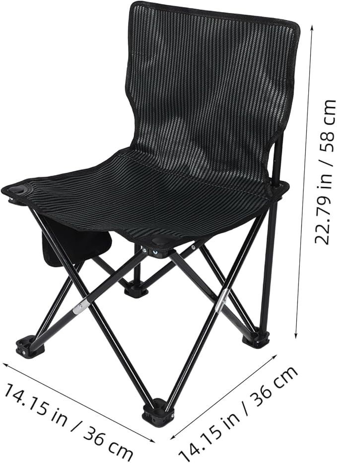 Mipcase Compact Folding Stool Portable Camping Chair for Fishing and Hiking Stable Design for Outdoor Activities Materials Comfortable Seating Stripe