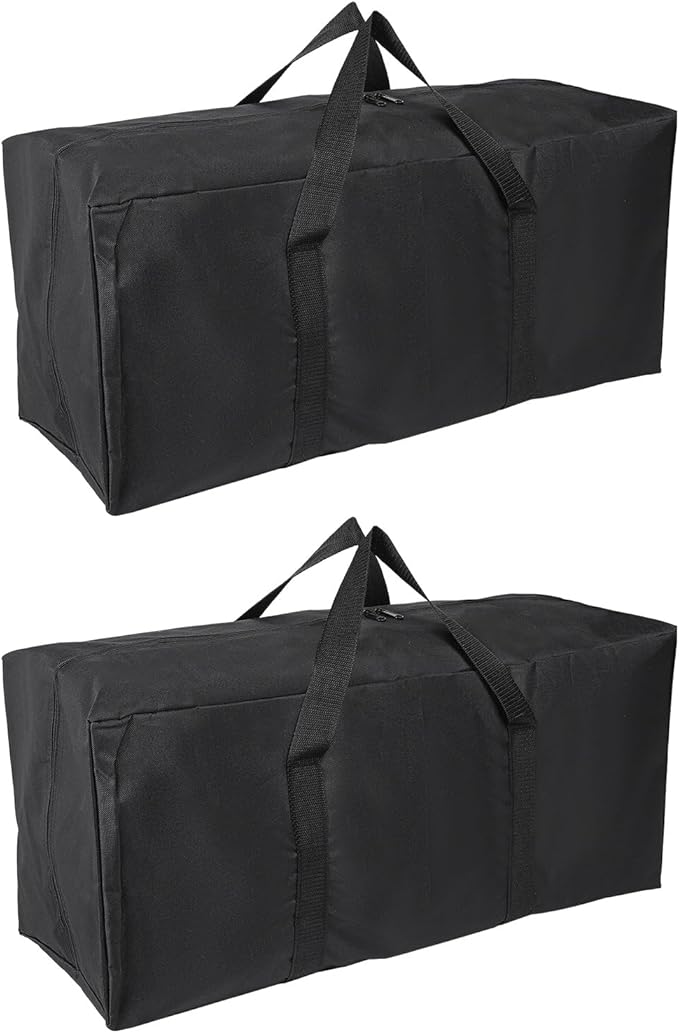 Camp Chair Replacement Bag Camping Folding Chair Storage Bag Large Zippered with Handle Strap 39 x 8 x 12 Inch Fit for Outdoor Travel Tent Storage (2 Pack Black)