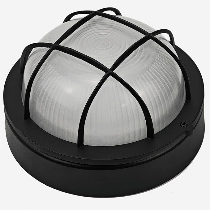 8 Inch Black Round Bulkhead LED Light Set of 2Nautical Outdoor Lights Black Round LED Sauna Light 3000K1500LM15W Outdoor 8 Nautical Bulkhead Wall Lights