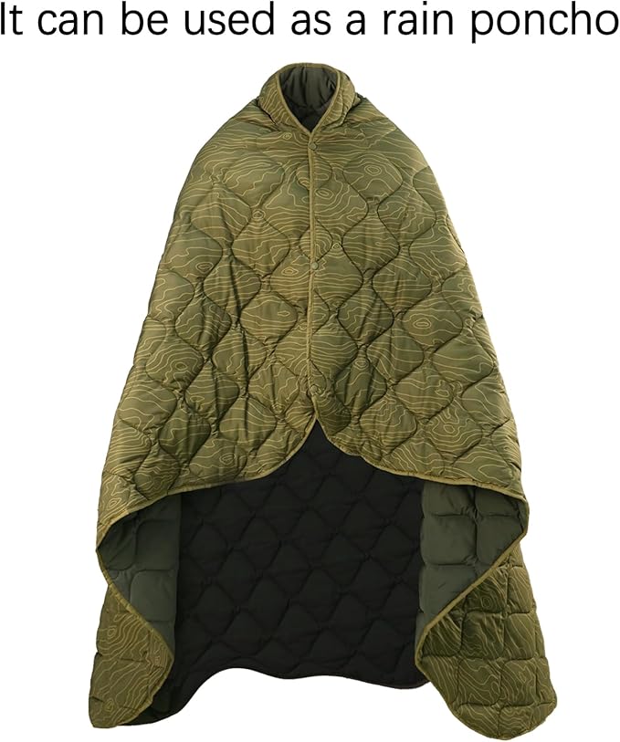 LOOGU Camo Blanket Waterproof Insulation Poncho Liner for Outdoor Camping Hiking Hunting Survival Backpacking Picnicking