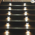 Solar Lights Outdoor Waterproof Deck Light Solar Stair Lights Outside LED Step Lighting Stainless Steel for Paths Patio Garden Yard Pack of 6