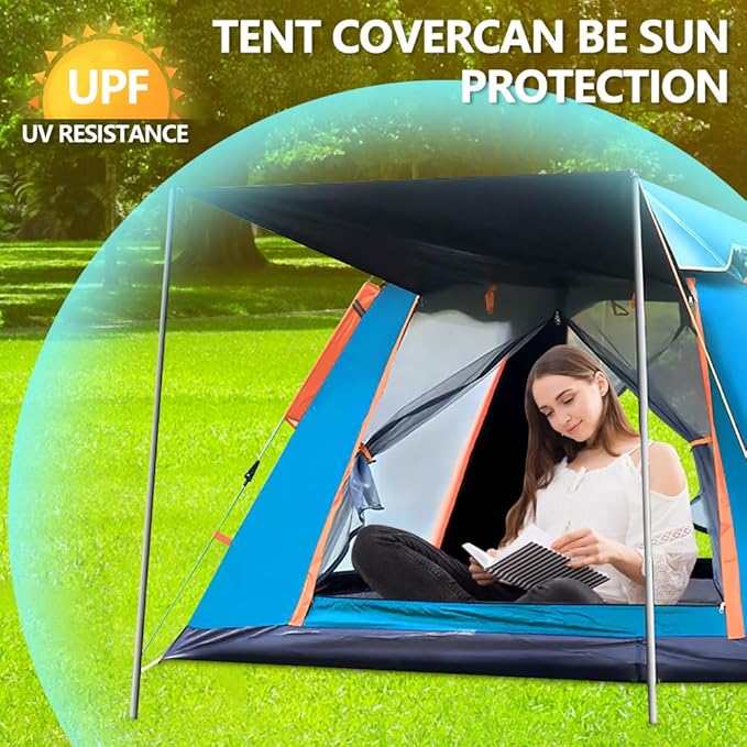 Camping Tent 2/3/4 Person Waterproof &amp Windproof Tents with Rain Fly and Carrying Bag Easy Setup Instant Family Travel Tent for Backpacking Hiking Camping