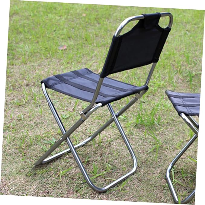 Lightweight Outdoor Foldable Fishing Chair with Backrest Portable Aluminum Camping Stool for Hiking Beach Garden
