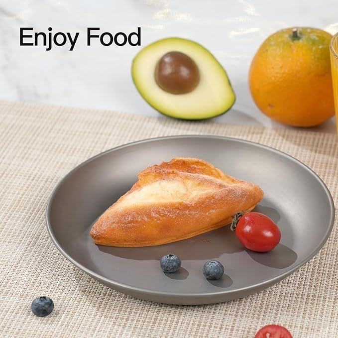 2 pcs Titanium Camping Plate Dishes8.66 Inch Ultralight Durable Titanium Dish Plate Outdoor Pasta Serving Backpacking plates for Travel Hiking Kitchen (22cm)