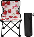 Blush Bow Cherry Portable Camping Chair Lightweight Ice Fishing Chairs for Adults Carry Bag Included for Fishing