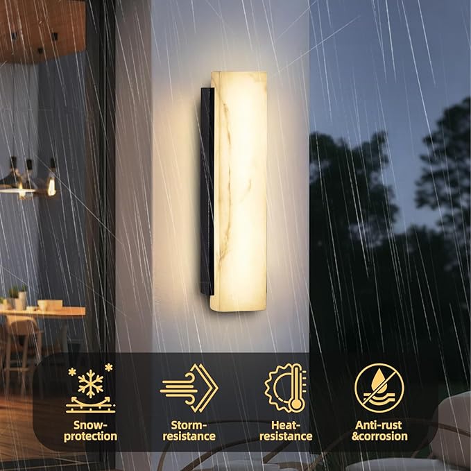 Outdoor Wall Sconce Waterproof Porch Wall Lighting Modern Outdoor Wall Lights with Acrylic Lampshade 31W Dimmable LED Exterior Lights for House Garage Patio Front Door Entryway 3000K