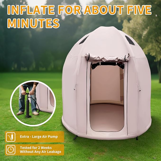Inflatable Dome Igloo Bubble Camping Tent Waterproof Outdoor Portable House with Double Layered Mesh Doors