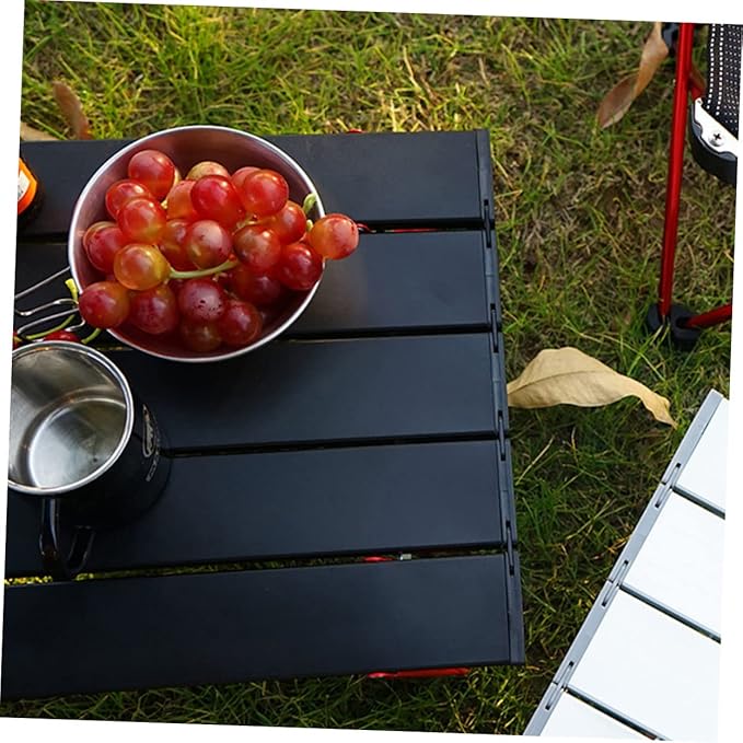 BESPORTBLE Folding Table for Camping Picnic Outdoor Use Lightweight Red Table Sturdy Legs and Easy Setup for Traveling and Kitchen Storage
