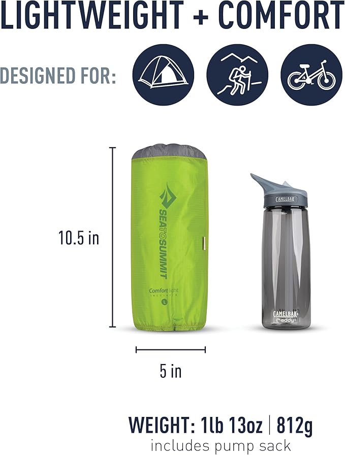 Sea to Summit Comfort Light Insulated Sleeping Pad for Backpacking and Camping Large (79 x 25 x 2.5 inches)