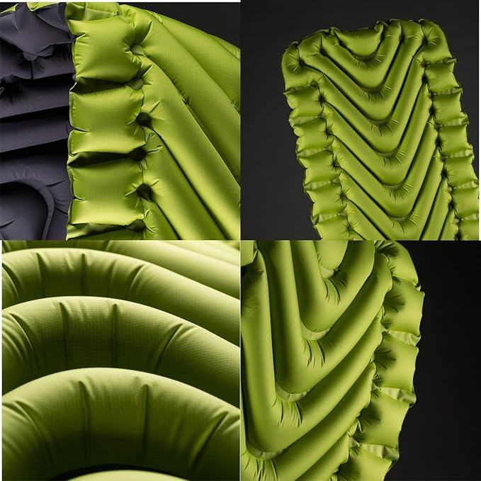 KLYMIT Static V2 Inflatable Sleeping Pad | Portable Ultralight Easy to Inflate Foldable Air Bed for Camping Backpacking &amp Hiking — Green
