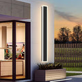 48IN Long Outdoor Modern LED Wall Light Fixture IP65 Waterproof 36W 3200LM Black Wall Mount Light Exterior Wall Sconce for Porch Patio 3000K/4000K/5000K Adjustable Dimmable ETL