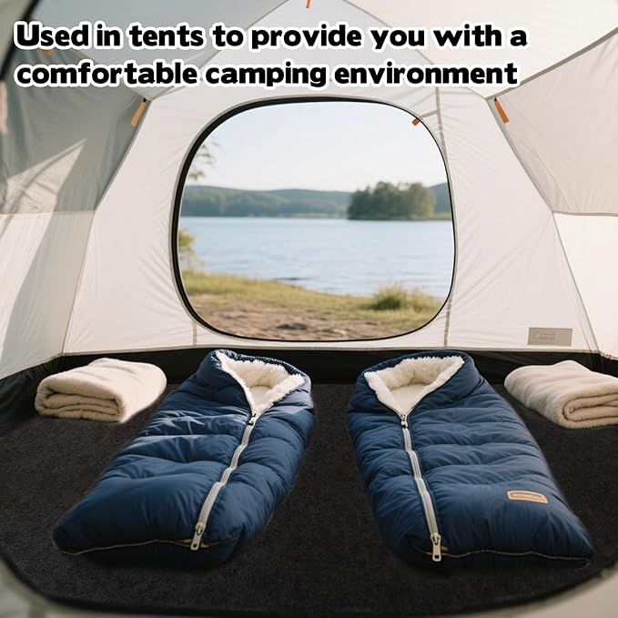 CIEOVO 6.23 X 5 Ft Camping Tent Carpet Mat Waterproof Rug for Tent Picnic Hiking Outdoor Survival Black