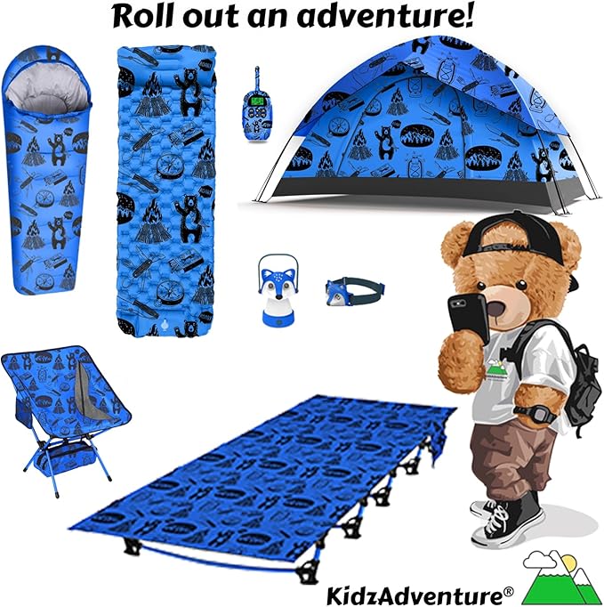 KidzAdventure 2 in 1 Kids Tent for Camping/Kids Play Tent| Backpacking Tent for Kids |Easy Set Up Camping Tent